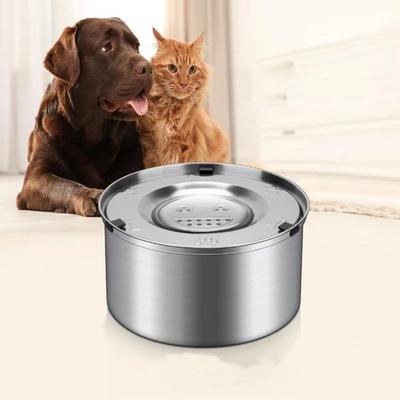 Stainless Steel Dog Water Bowl Anti-Splash Non-Slip Base Pet Water Feeder Anti-Spill Portable Cat Floating Bowl Outdoor