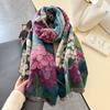 Warm Cashmere Scarves For Women Winter Shawls Wraps Floral Print Neckerchief Long Stoles Pashmina Stole Hijab Scarf For Ladies