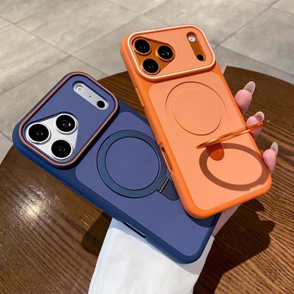 New Magnetic Phone Case For iPhone 17 Air 13 11 12 14 15 16 Pro Max 17Pro Magsafe Official Stand Wireless Charge Protector Cover