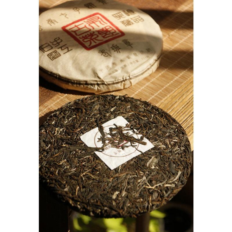 357г Сырой чай Пуэр Старый Паньчжан Коричневая гора Юньнань Семь пирожных ручной прессовки — фото 9