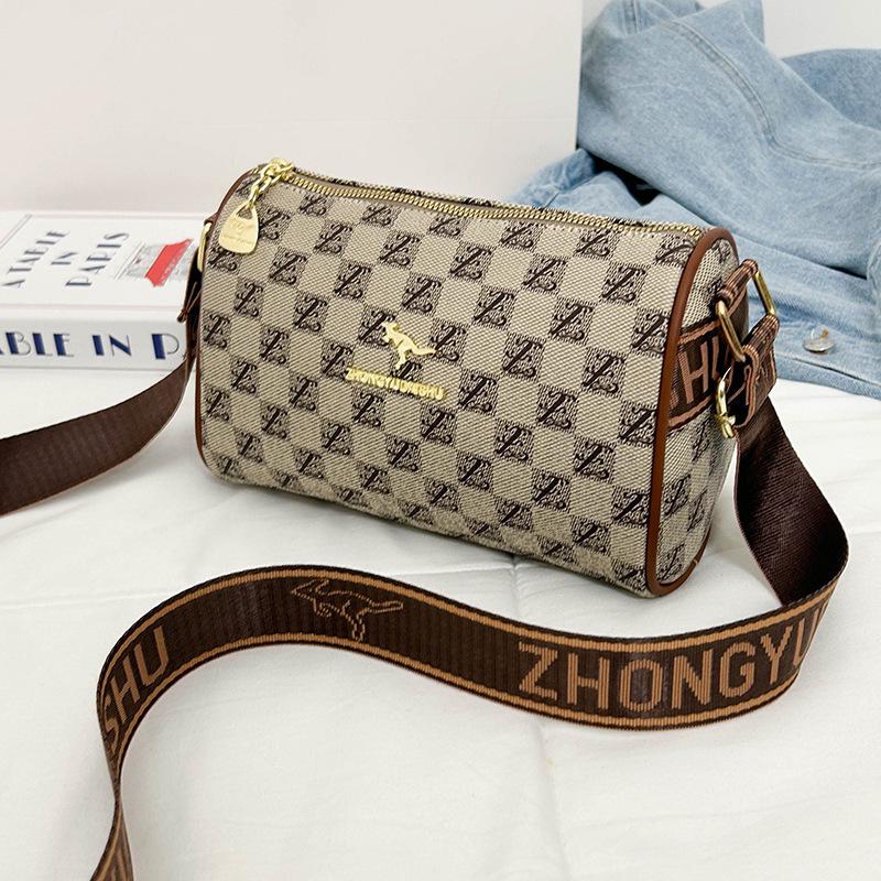 Versatile Retro Plaid Small Square Bag with Wide Shoulder Strap 2025