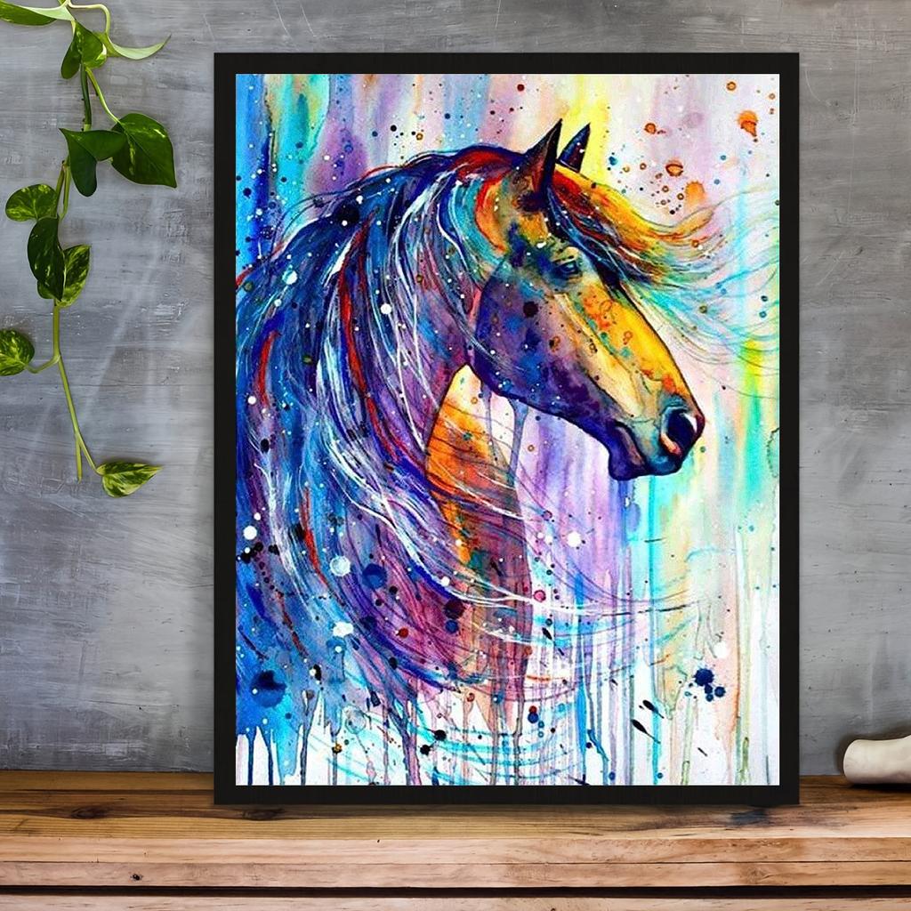 5D DIY Diamond Painting Handsome Horse Cross Stitch Kit Mosaic Diamond Embroidery Rose Full Round/Square Drill Home Decoration