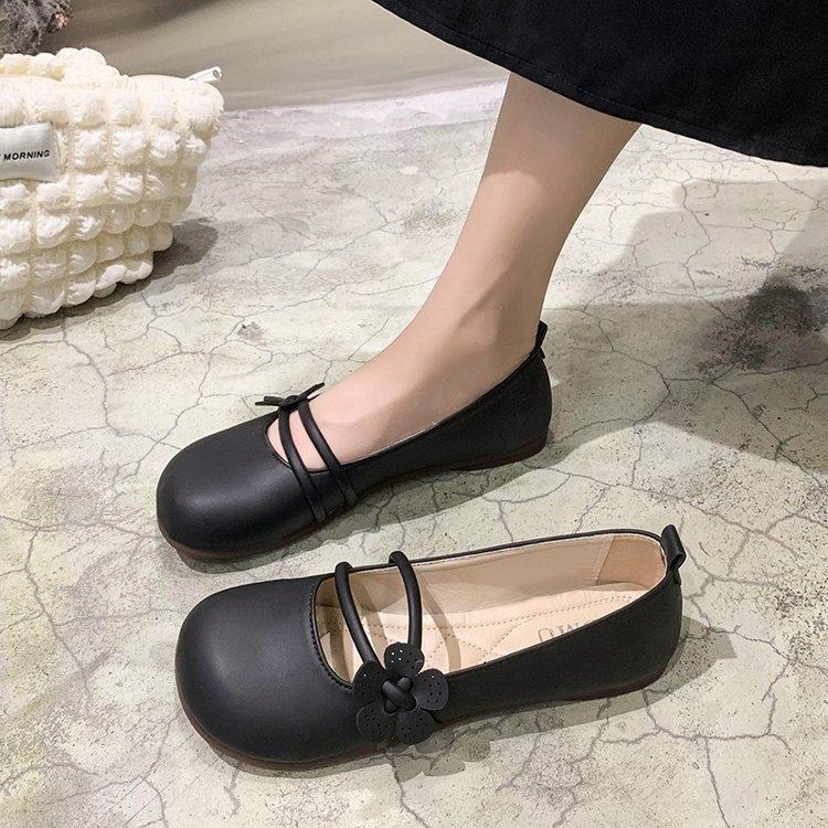 Mary Jane shoes women's shoes 2025 autumn new French with skirt single shoes soft-soled beanie shoes pregnant women small leather shoes