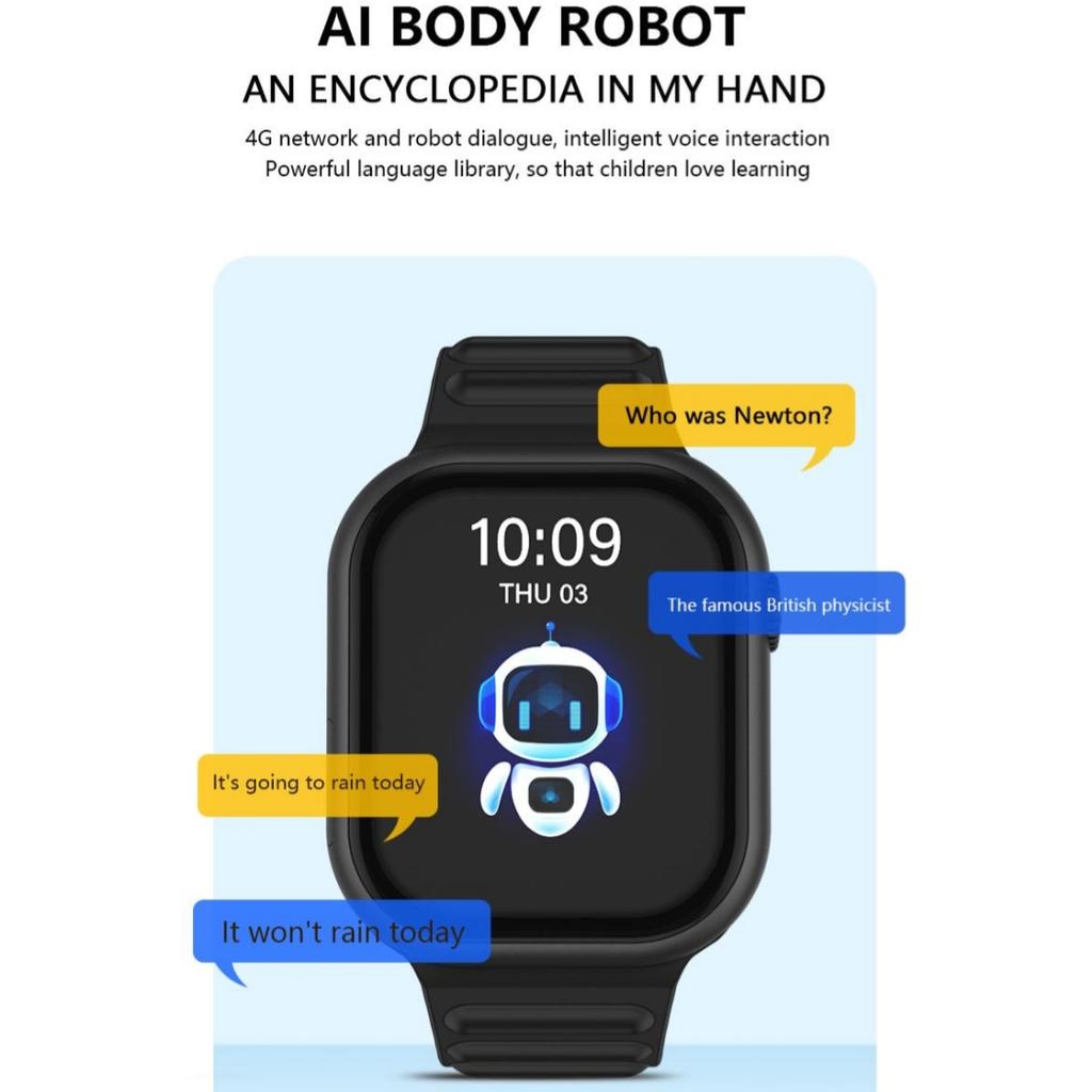 Chytré hodinky Rainbuvvy B18 4G 2GB RAM 16GB ROM AMOLED Super HD Celá obrazovka 2MP kamera Vodotěsnost IP67 Monitorování srdeční frekvence Dlouhá výdrž Běžné hodinky