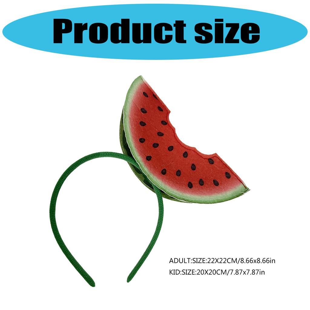 3D Watermelon Theme Hairhoop Hawaiian Styles Headwear Cosplay Headband for Tropical Themed Gatherings and Dance Shows