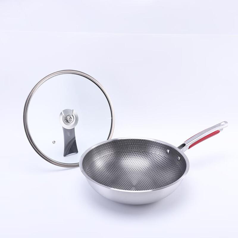 ZISIZ Household Stainless Steel Non-stick Wok