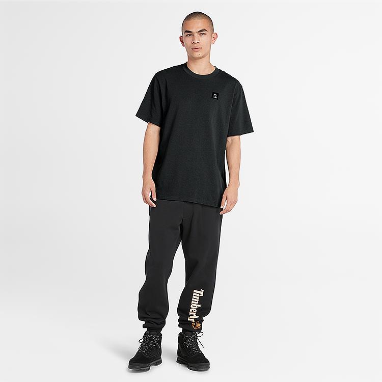 Timberland Solid Color Outdoor Casual Breathable Round Neck Short Sleeve T-Shirt Men Tops Black A42P5-001