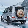 Cute Cat Moon Tire Cover Polyester Water Resistant SUV Spare Wheel Protector Decor