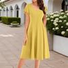 Women's Summer Fashion V-Neck Ruffle Sleeve Retro Elegant Midi Dress