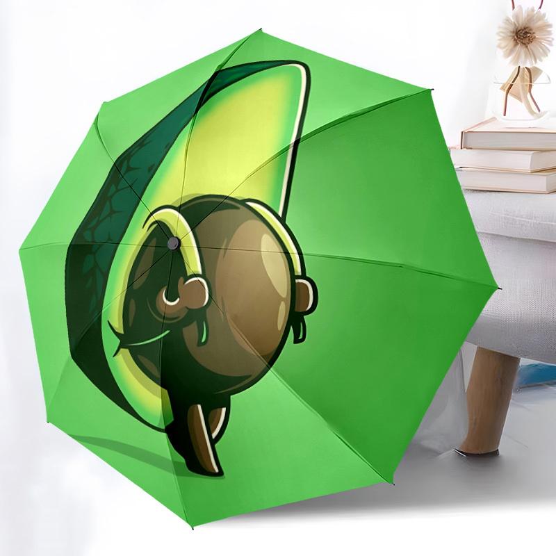 1pc Avocado Character Auto Open/close, All-Season Portable Folding Umbrella for Women & Men, Travel, Everyday, Formal Events - Compact Luxury Parasol,