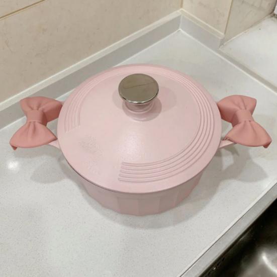 2Pcs Kitchen Pot Clip Bow-Shaped Cooking Oven Glove Silicone Pot Holders Non-Slip Grip for Hot Cookware