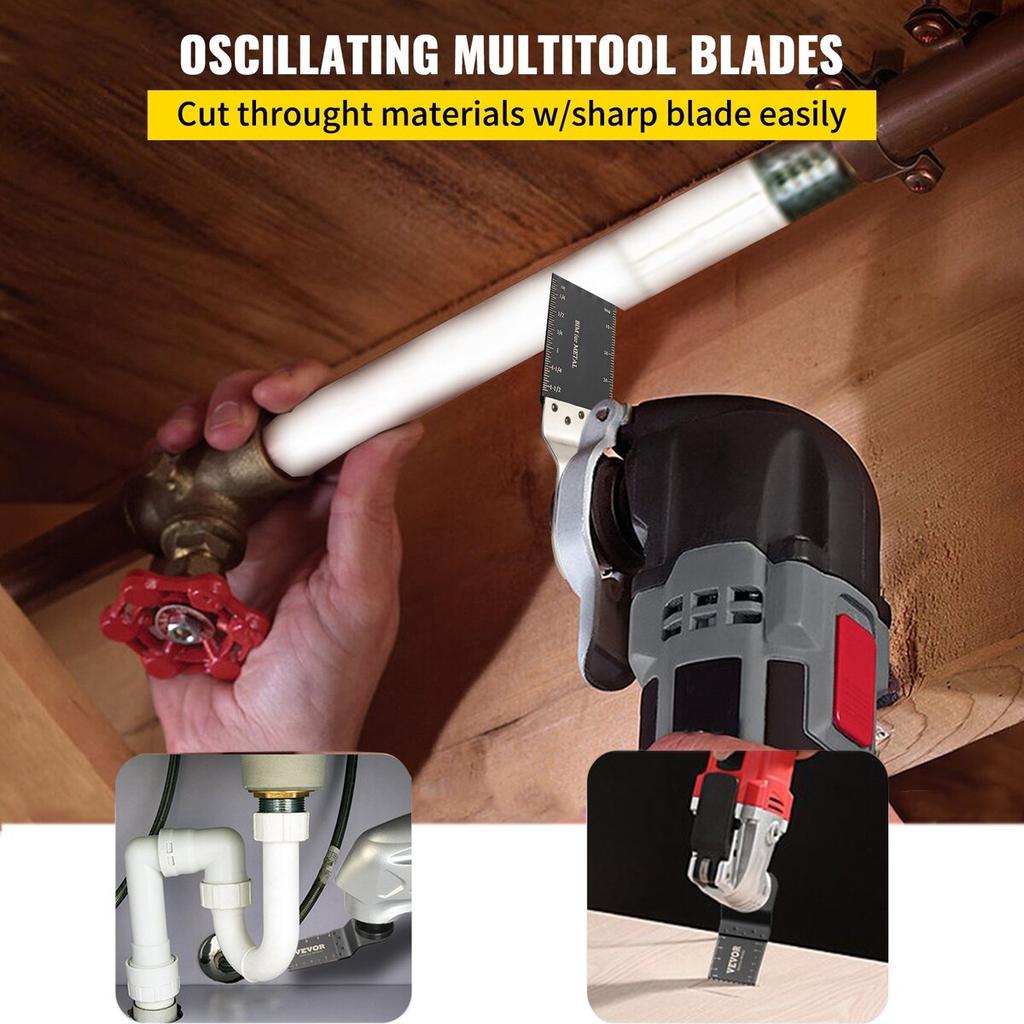 100PCS Oscillating Saw Blades, Quick Release Multitool Blades Kit, HCS Tool Blades for Wood Plastic, Compatible with Dewalt Dremel Fein Worx Bosch