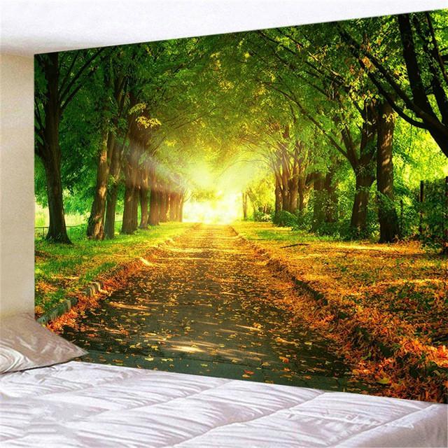 Home Decor Forest Maple Leaf Red Leaves Tapestry Landscape for Room Decor Wall Blanket Curtain for Bedroom Decoration Mural