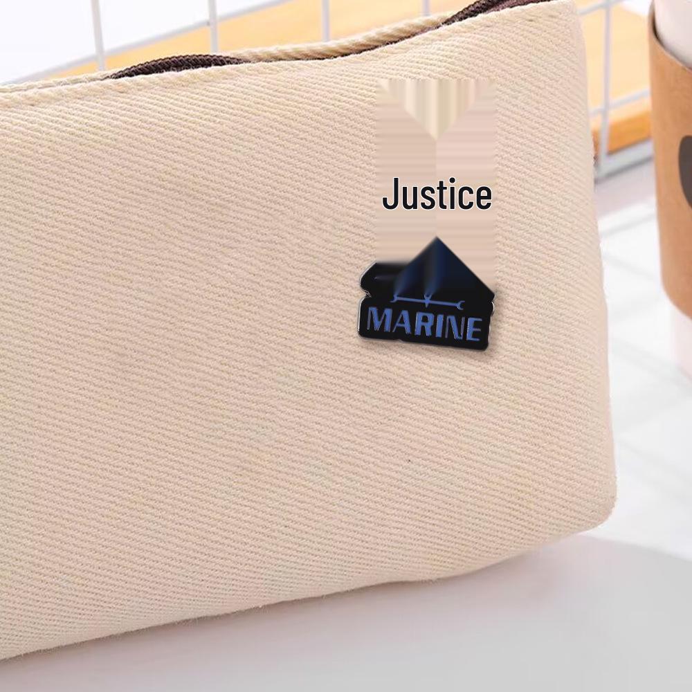 Navy Justice Anime Badge: Trendy Metal Brooch for Backpack & Clothing