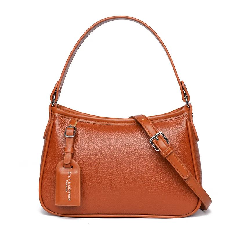 100% cowhide High Quality Leather Purse Fashi Women Shoulder Messenger Bags Trend Designer Brand Bag Luxury Ladies Handbag Sac
