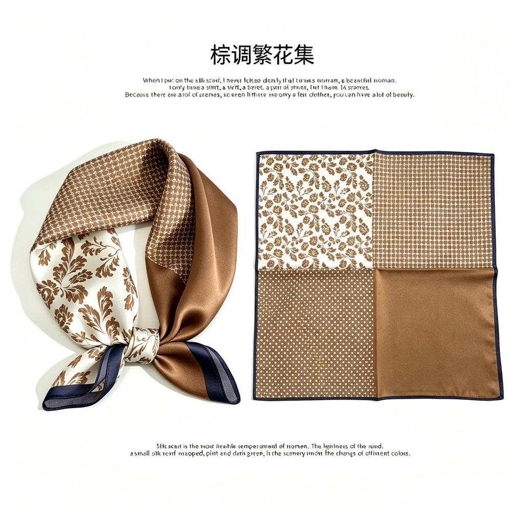 [111 Mulberry Silk] Spring and Autumn Versatile Colorful Scarf Small Scarf Silk Scarf 11cm Small Square Scarf Women