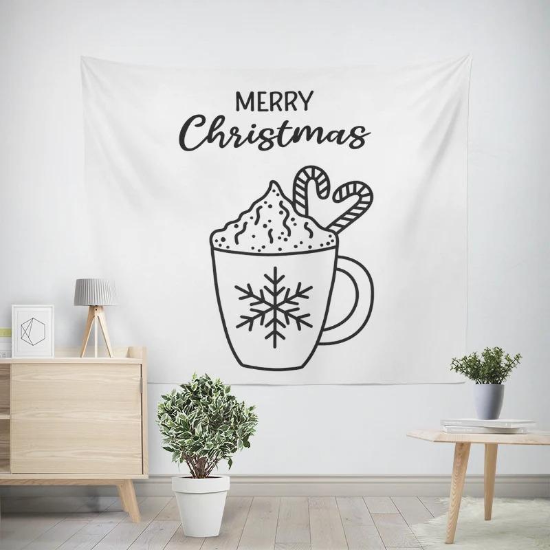 Christmas New Year Candy Coffee Pattern Living Room Bedroom Decorative Tapestry
