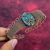 Copper Chrysocolla Gemstone Cuff Bracelet Copper Wire Wrapped Adjustable Bangle