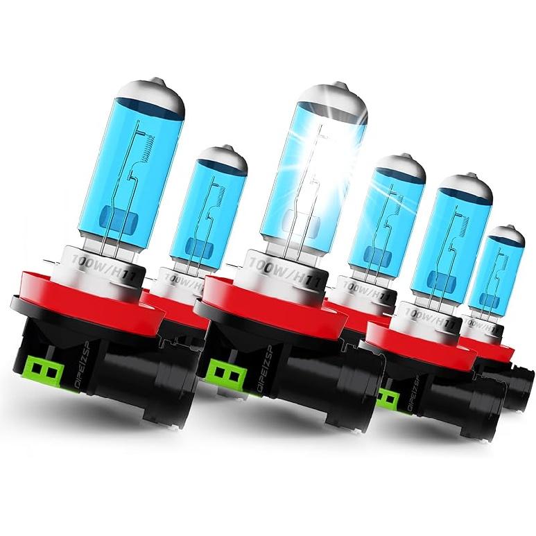 Headlight Bulbs Compatible with Ford Fusion 2006 2007 2008 2009 2011 2012 2013 2014 2015 2016 2017 2018 Halogen Lights,H7 High Beam + H11/H8/H9 Low