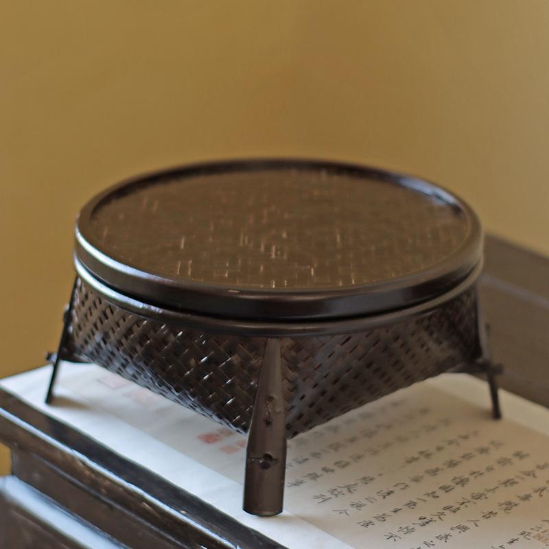 

Натуральный материал, экологически чистый контейнер для хранения с крышкой, чайный сервиз, закуски, фрукты, еда, ретро, ручная работа, бамбуковая корзина чёрный