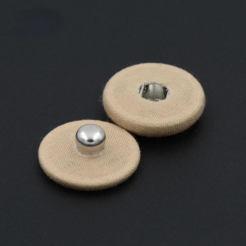 Kovové patentky Knoflíky na stisk Šití Oblečení Příslušenství Zapuštěná přezka Obalená látkou 20 ks 15/18/21/23/25 mm