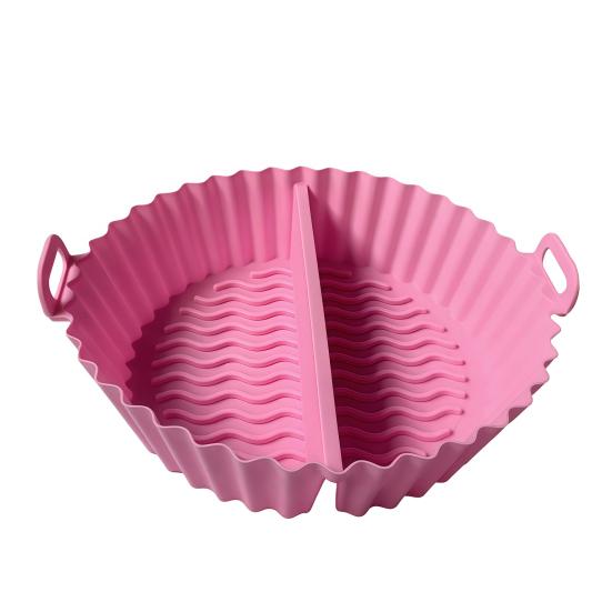 

Silicone Air Fryer Liner with Dividers Non-Stick Baking Mat for Toaster Oven & Grill Reusable Dishwasher Safe Heat Resistant Air рожевий