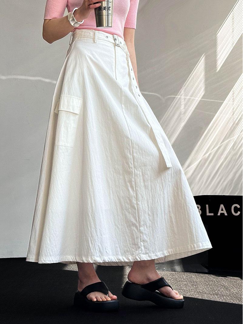 

Оранжевая юбка миди А-силуэта с высокой талией Zhi 2025 для женщин: Весенняя рабочая одежда с облегающим дизайном 9226 L грязно-белый