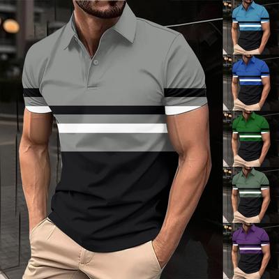 Letné nové pánske ležérne košeľový golier s krátkym rukávom