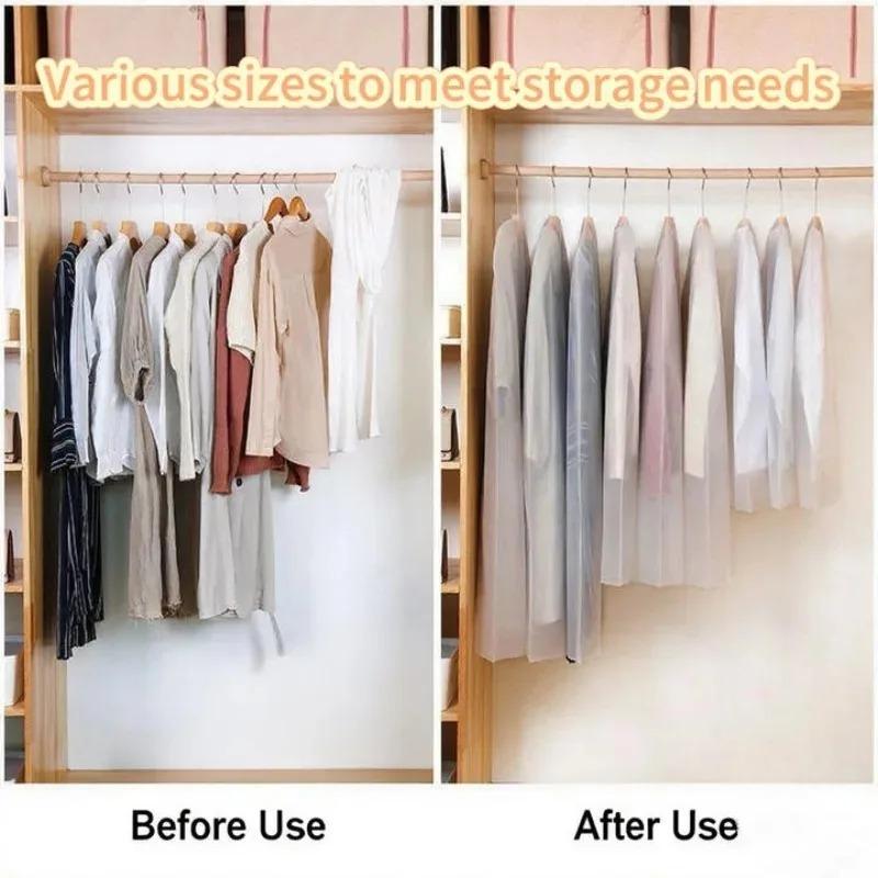 1/3/5pcs Dustproof Clothes Cover Hanging Style Home Use down Jacket Storage Coat Sleeve Bag Cover Garment Dust Cover Protector