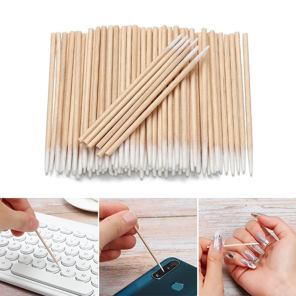 100pcs/bag Cosmetic Tattoo Tools Disposable Cotton Swab Makeup Accessories Ultra-small Tip Cotton Sticks Lint Free