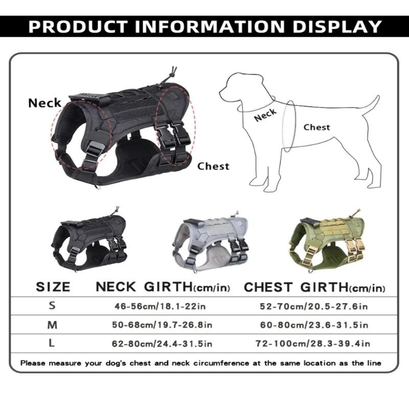 New Tactical Dog Harness No Pull Lightweight Oxford Vest for Large Dogs Multi Functional Durable Reflective Pet Design