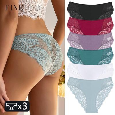 3 Pz/set Mutandine di Pizzo Sexy Slip Floreali da Donna S-XL Mutande da Donna Vita Bassa Biancheria Intima di Pizzo Lingerie Femminile 6 Colori