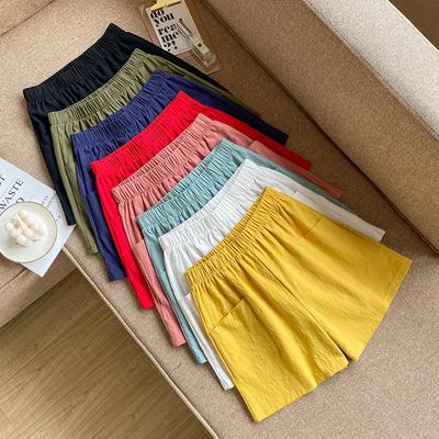 Cotton And Linen Shorts Female High-waisted Summer Linen Loose Thin Summer Big Yards Casual Thin Section Wide-legged Trousers