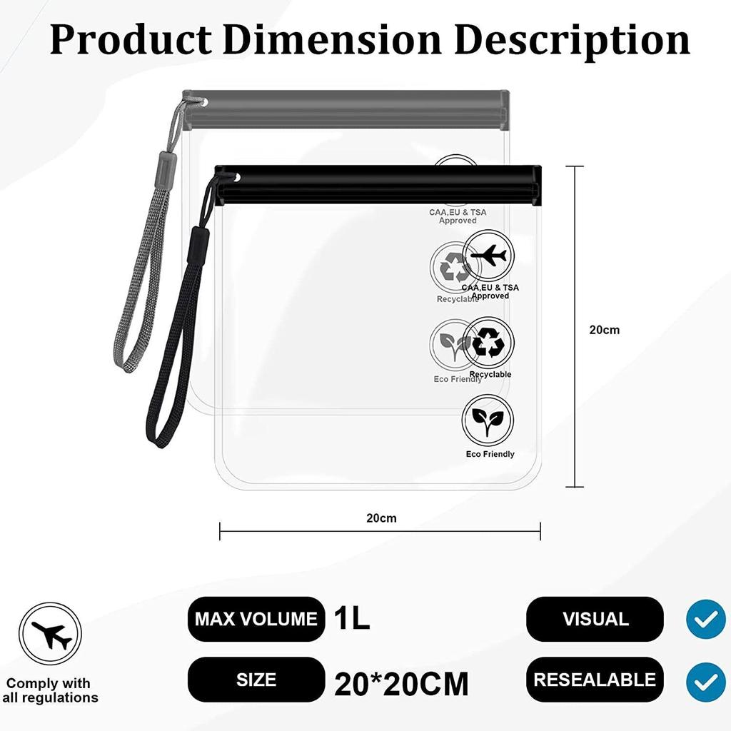 1 szt. Bagaż Przezroczysty Podróżny Odporny na Przecieki Lot Makijaż Wodoodporny Dla Kobiet Wielokrotnego Użytku Torba na Przybory Toaletowe Bezpieczeństwo Lotniska
