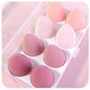 Gradient Makeup Sponge Set with 8-Compartment Storage Box - Beauty Tool for Foundation Application