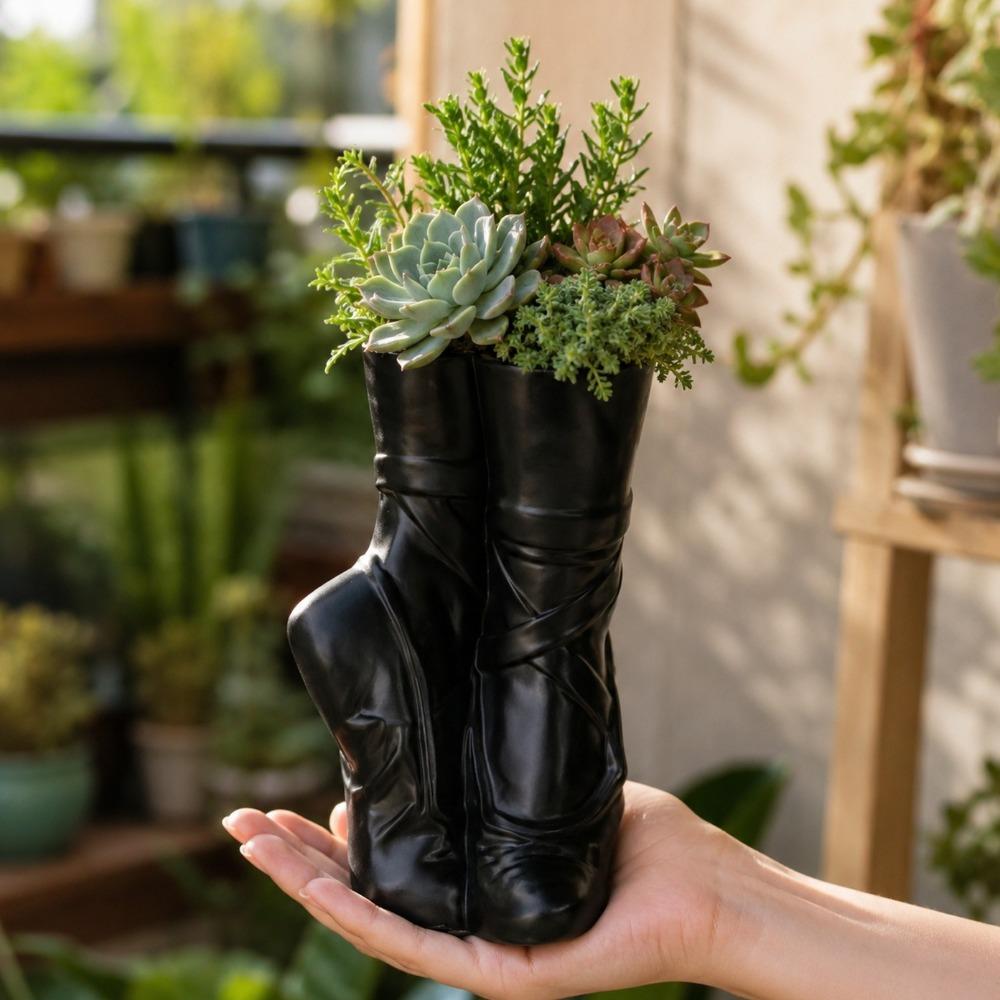 Dreamy Succulent Planter Creative Ballet Foot Vase Minimalist Foot Sculpture Pot Balcony Patio