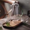 1050ml Heat Resistant Glass Water Juice Jug Home Cold Water Kettle Ice Lemon Cold Juice Kettle Water Cup Set