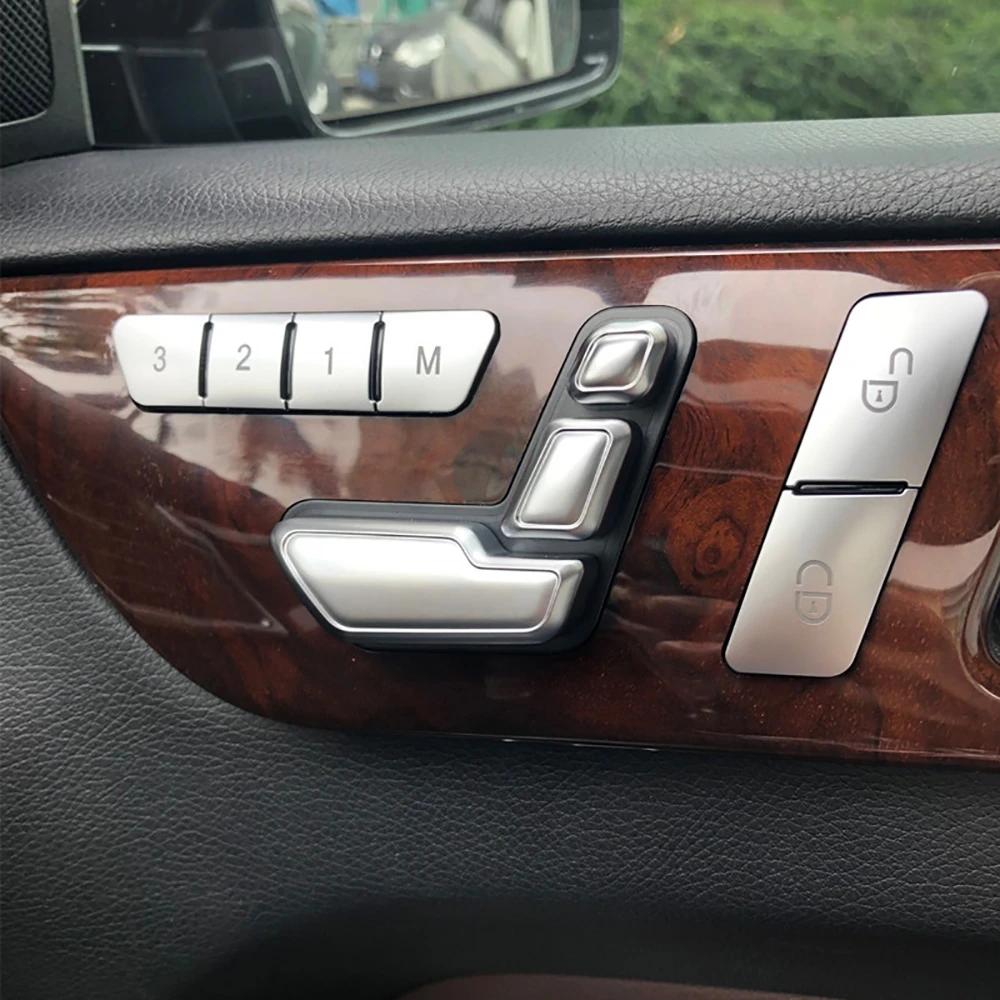 Panneau de Commande de Porte Siège Bouton Verrouillage Déverrouillage Cache Autocollants Décoratifs Pour Mercedes-Benz Ancienne Classe C E GLK GLE ML GL CLS