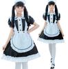 [Milky Time] Maid Costume, Maid Cafe Cosplay, Monochrome Dress, Puff Sleeves (M)