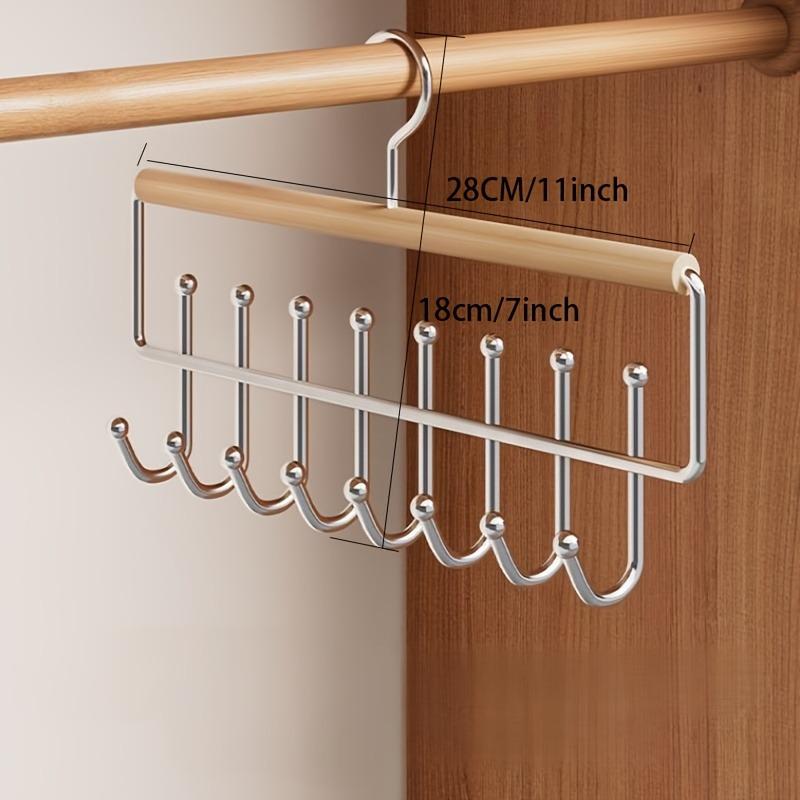 1pc Versatile Wooden Hat Organizer Rack with Hooks Caps Belts Ties Storage Space-Saving Home Retail Display Clothes Storage 6360₽