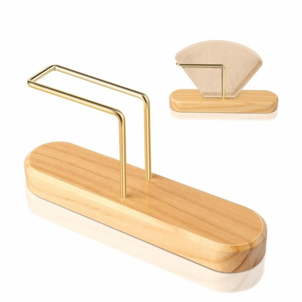 Vertical Design Coffee Filter Holder Wooden Universal Stand Coffee Filter Storage Durable Premium Filter Paper Storage Rack