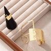 Trendy Geometric Gold Bracelet and Ring Set: Fashionable European and American Nouveau Riche Design