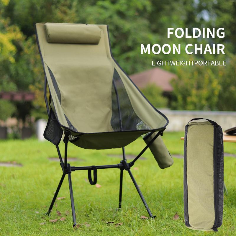 Portable Camping Folding Chair, Folding Chair with Backrest, Lightweight Compact Aluminum Alloy Fishing Chair Outdoor Furniture