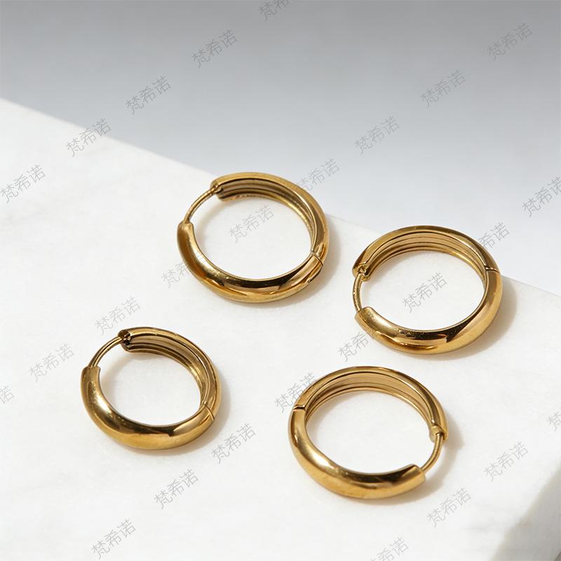 Elegant Gold Stainless Steel Earrings - Versatile, Trendy, and High-Class Jewelry for a Sophisticated Look.