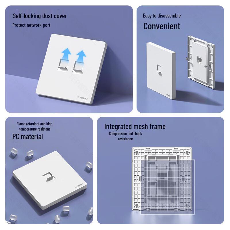 86-Type CAT7 Dual-Port Network Wall Socket