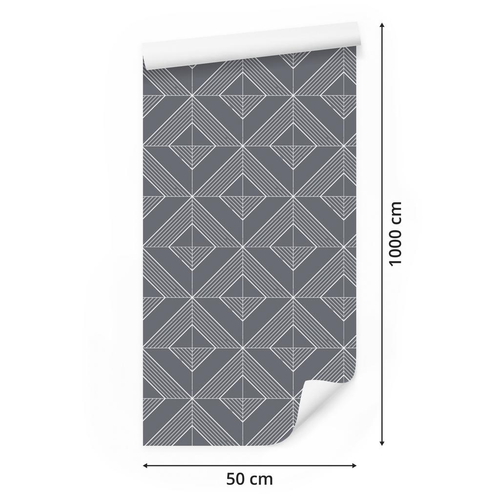 Geometric rhombus wallpaper gray for living room and bedroom 50x1000
