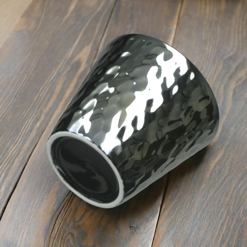 Rock Black Dishwasher and Microwave Made In Japan J-kitchens Cup, Light-Changing Lustre, 300ml, Safe,