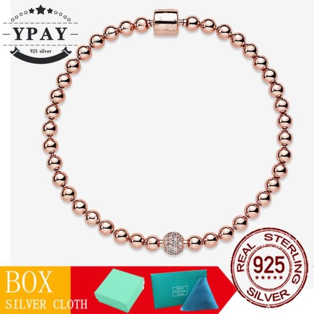 100 %Original Sterling Color Fashionable Jewelry Snake Chain Wrist Bracelet Women Shining Crown O Fit Charm Beads Clips Trendy Present