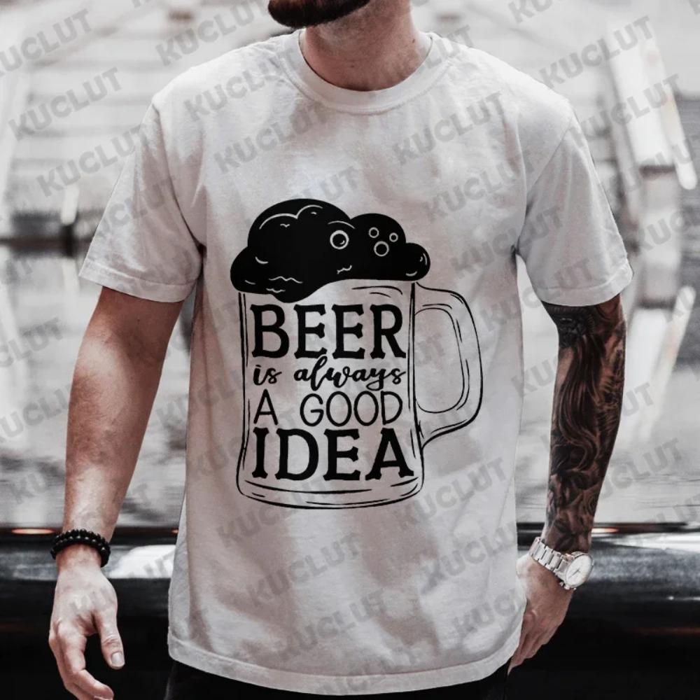 Men's T-shirts 2024 Fashion Beer DAY Graphic Y2k Clothing Male Drinking Party Streetwear Casual Short Sleeve Tees Oversized Tops
