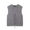 Fashion Style 2024 Autumn New Women's Bow Tie Knitting Vest Sleeveless Cardigan Mid-Waist Skirt 05745587812
